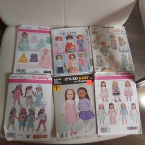 Simplicity Pastel Doll Clothing Patterns Sew Kit Lot Of SIX